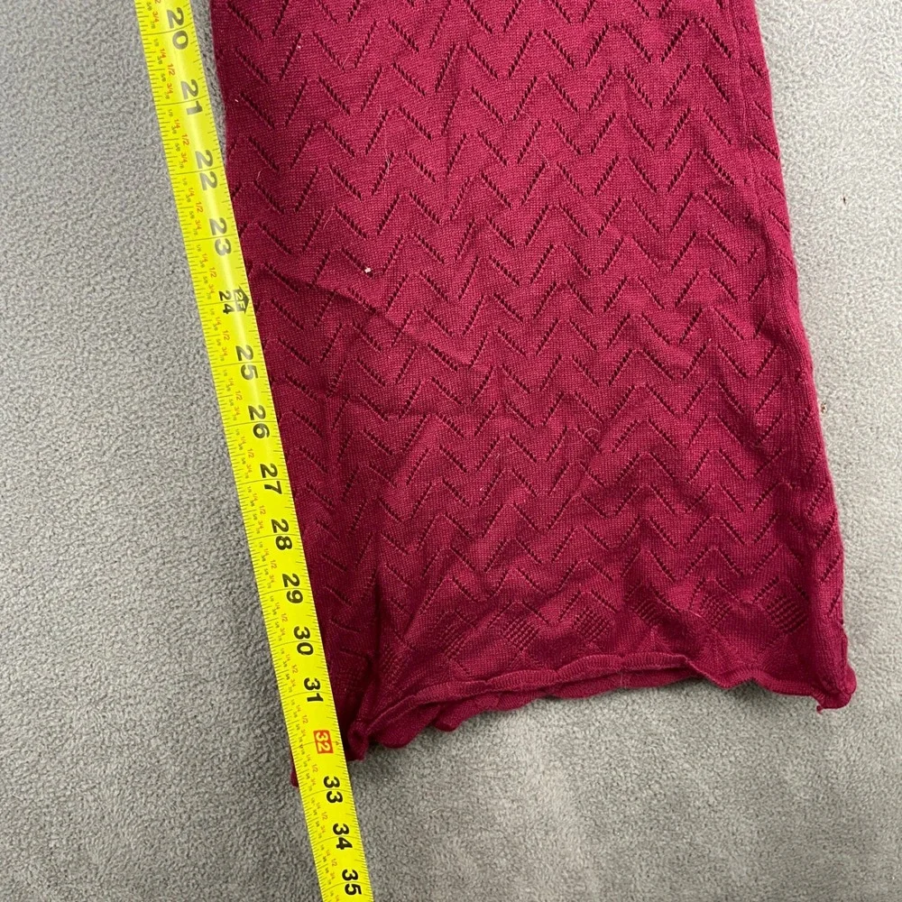 Forever 21 Burgundy Knit Flare Pants Chevron Pointelle Bell Bottoms Womens‎ Med